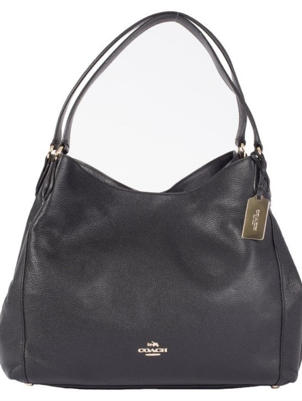 Coach Black Pebbled Leather Hobo Tote